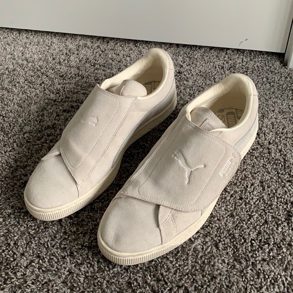 Puma strap sneaker in neutral stone/cream